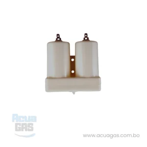 Portapilas de plástico para calefón a gas, frontal