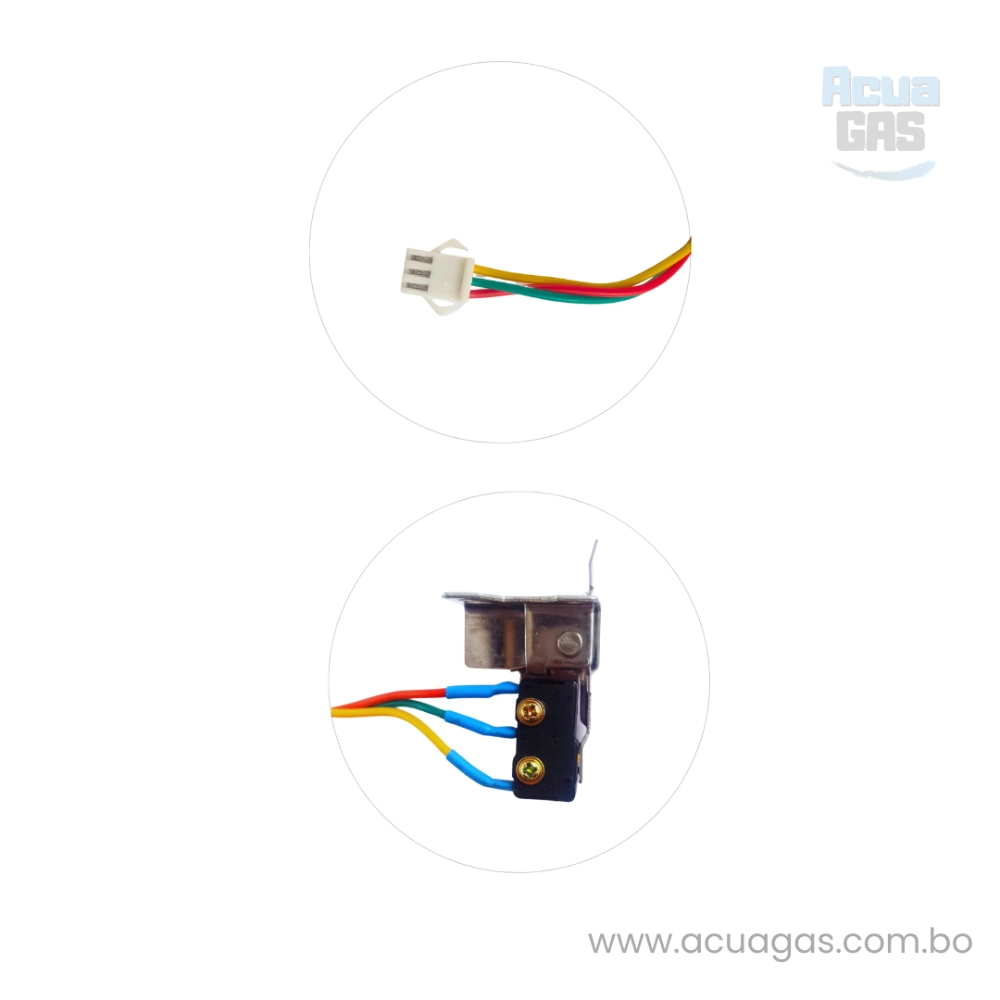 Microinterruptor para calefón convencional a gas, 3 cables, con soporte metalico. - Imagen 2