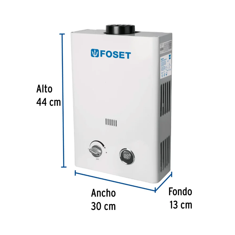Calefón a gas FOSET 6 L Tiro Natural GLP - Imagen 2